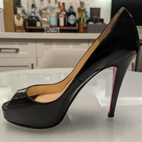 Christian Louboutin - Very Prive Black Patent Leather Heels in 37.5 120mm (EUC) - Picture 7 of 11